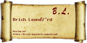 Brich Leonárd névjegykártya
